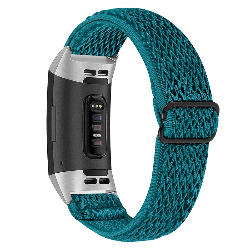 Fitbit Charge 4 / 3 Elastisches Nylon Gummi Armband (Gelenkumfang: 165-245mm) - Petrol