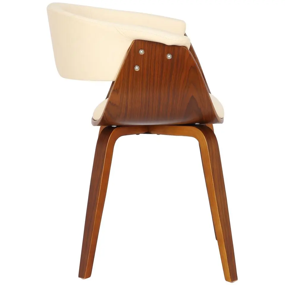 CLP Set van 2 Eetkamerstoel Bruce walnoot Frame - Hout - creme
