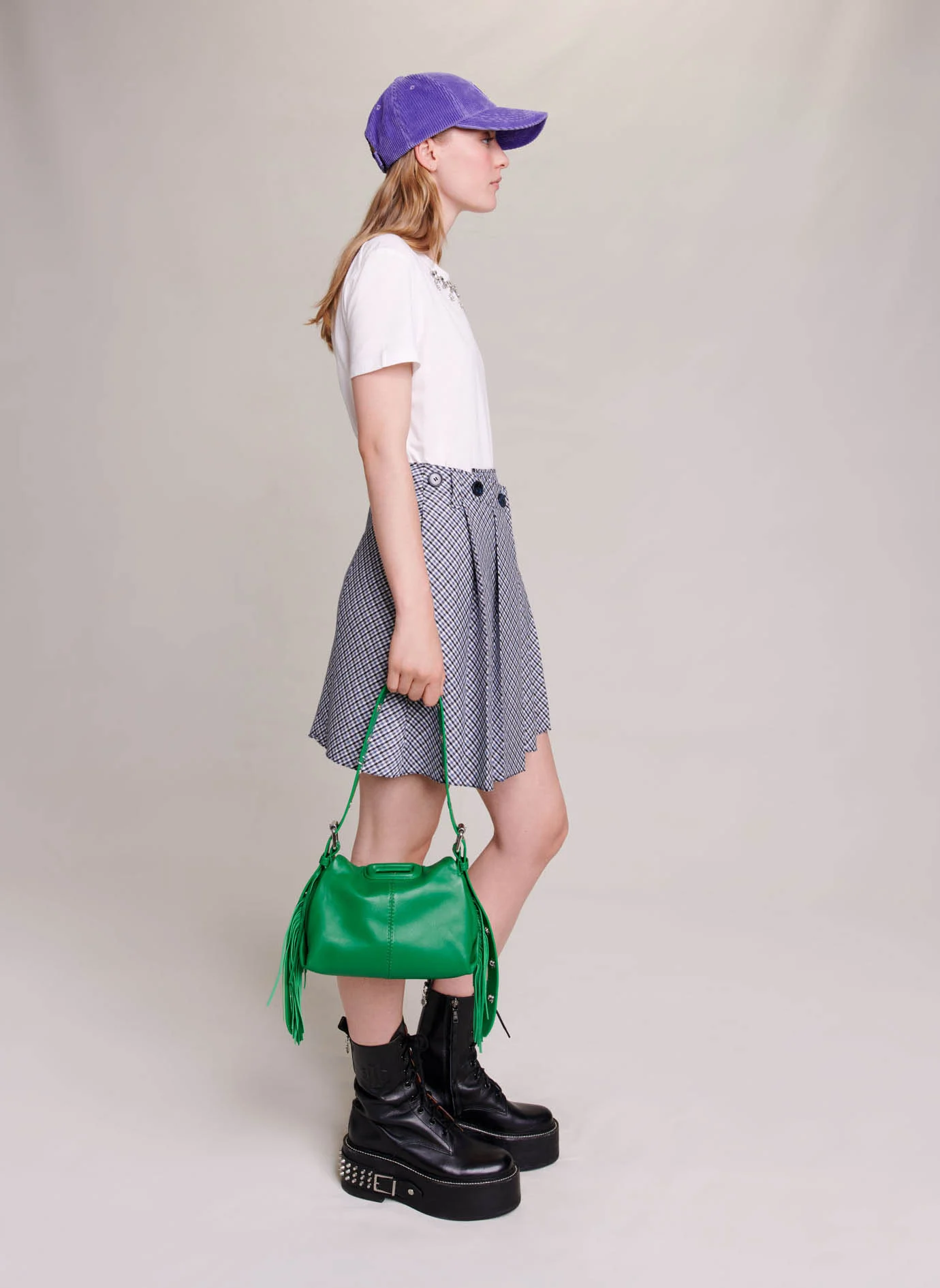 MISS M MINI - Sac bandoulière en cuir lisse | Vert