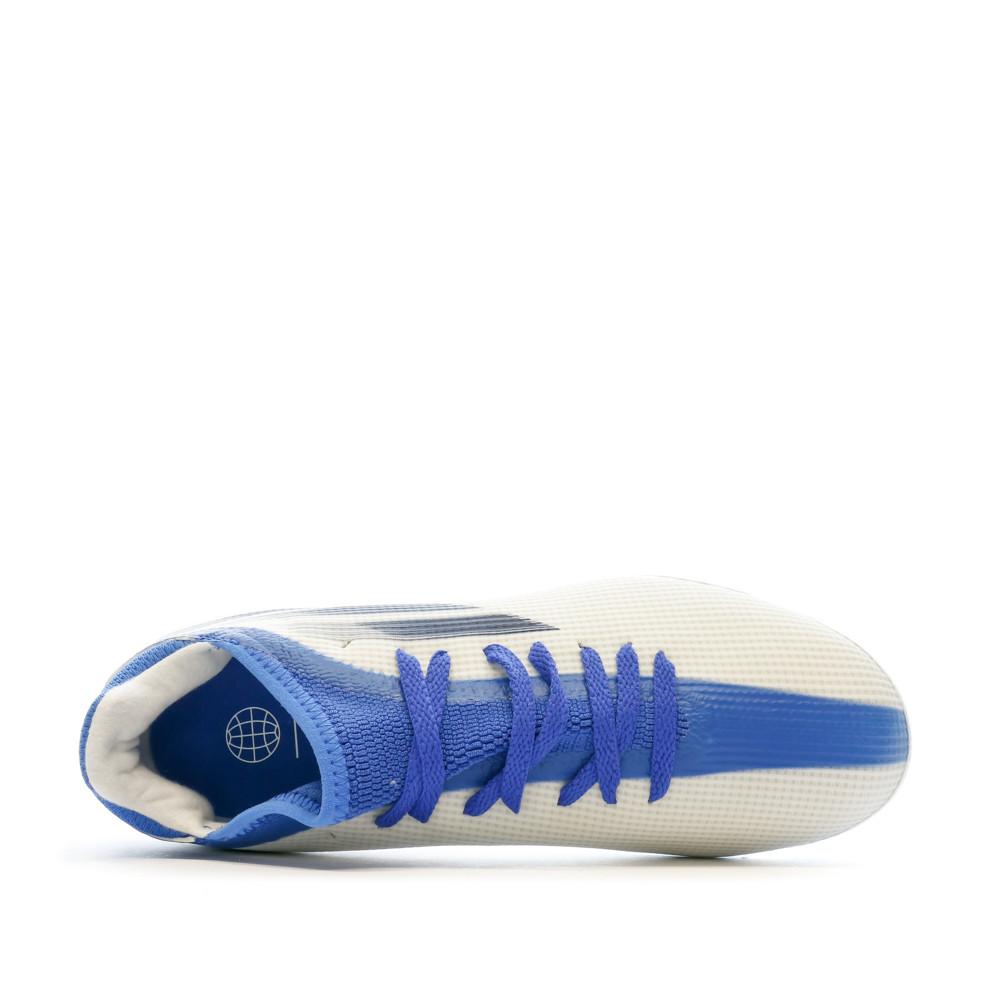 Adidas Chaussures de Football Blanche/Bleu Garçon Adidas X Speedflow.3 Mg J