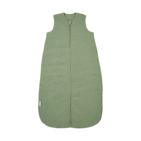 Meyco Baby Uni baby slaapzak gevoerd - pre-washed hydrofiel - olive green - 90cm