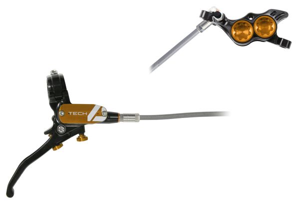 Frein Arrière Hope Tech 4 E4 Noir / Bronze Durite Tressé Aviation