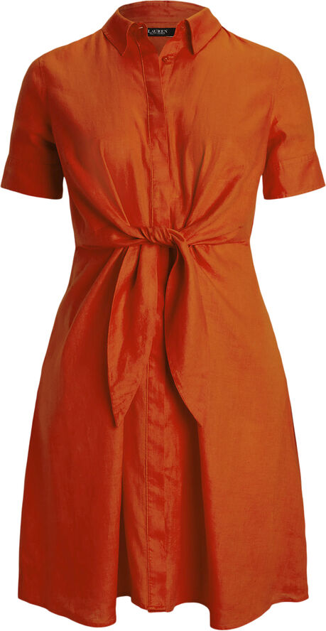 Lauren Ralph Lauren SOFT DRAPEY LINEN-DRESS Orange lily