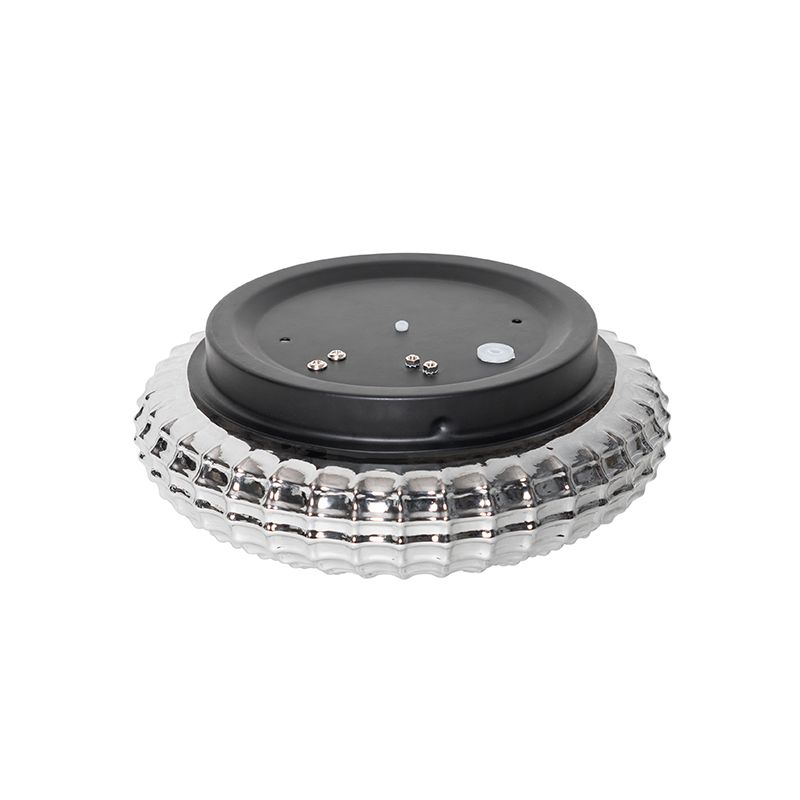 Klassieke plafondlamp zwart met smoke glas 23 cm IP44 - Nohmi