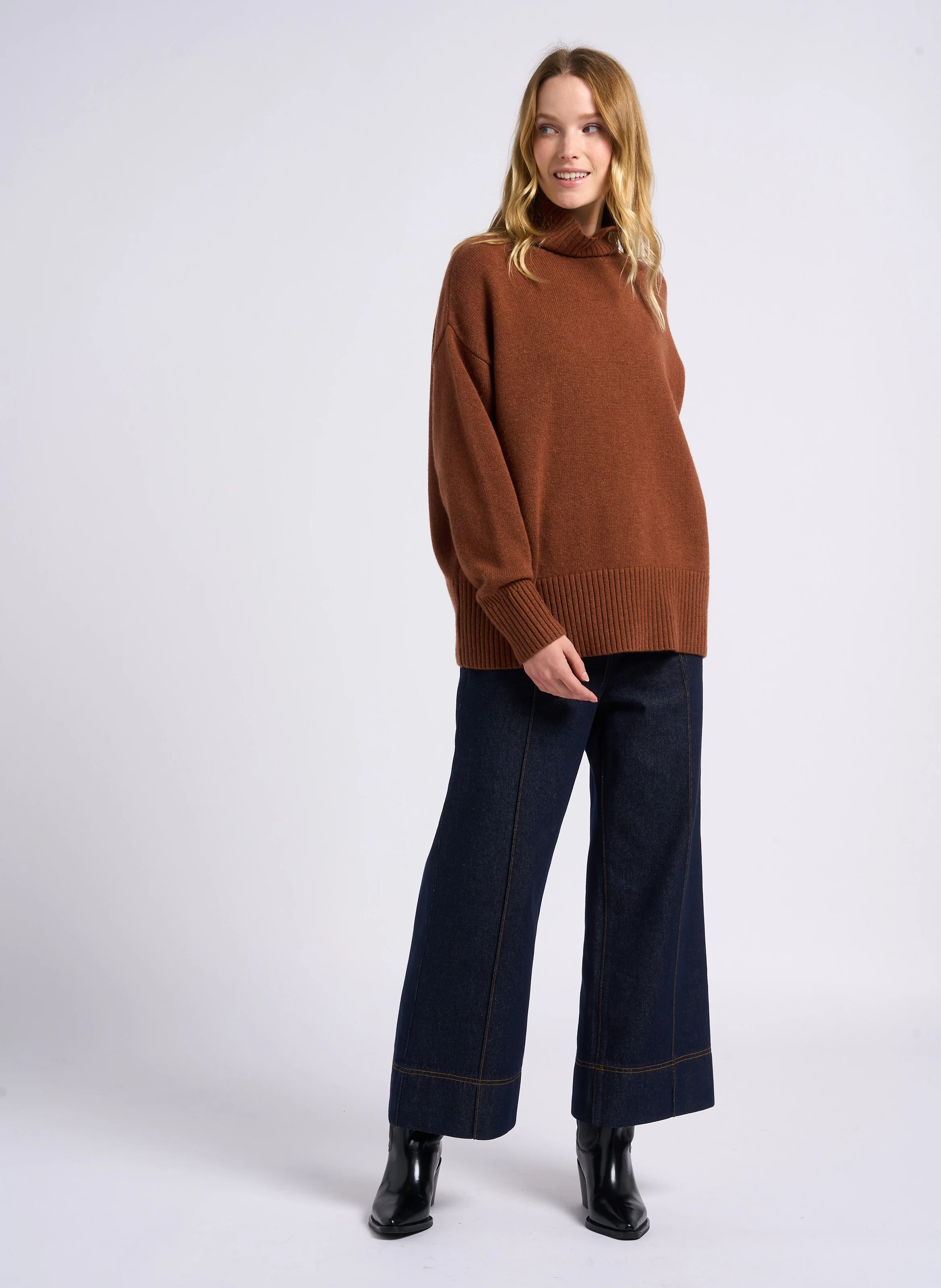 ROMY - Jean large en coton | Bleu
