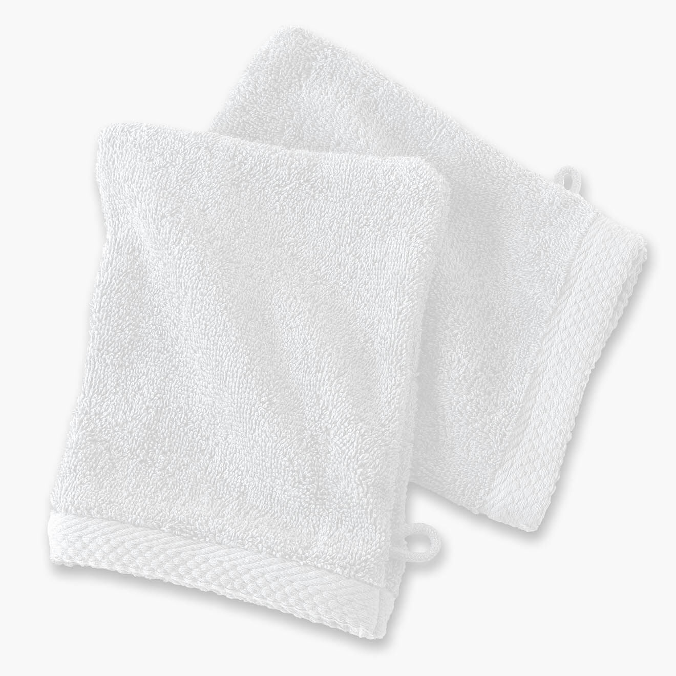 Soft by Perle de Coton 2 Gants de toilette blancs - 16x21 cm