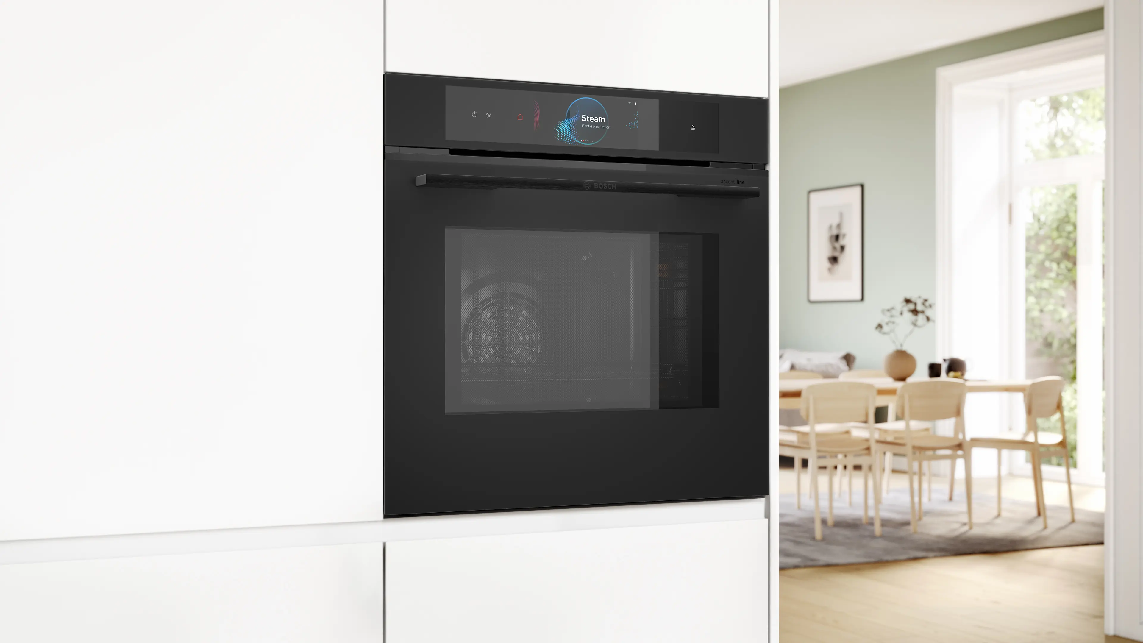 Serie 8 Bakoven met magnetron en Added Steam 60 x 60 cm Mat zwart