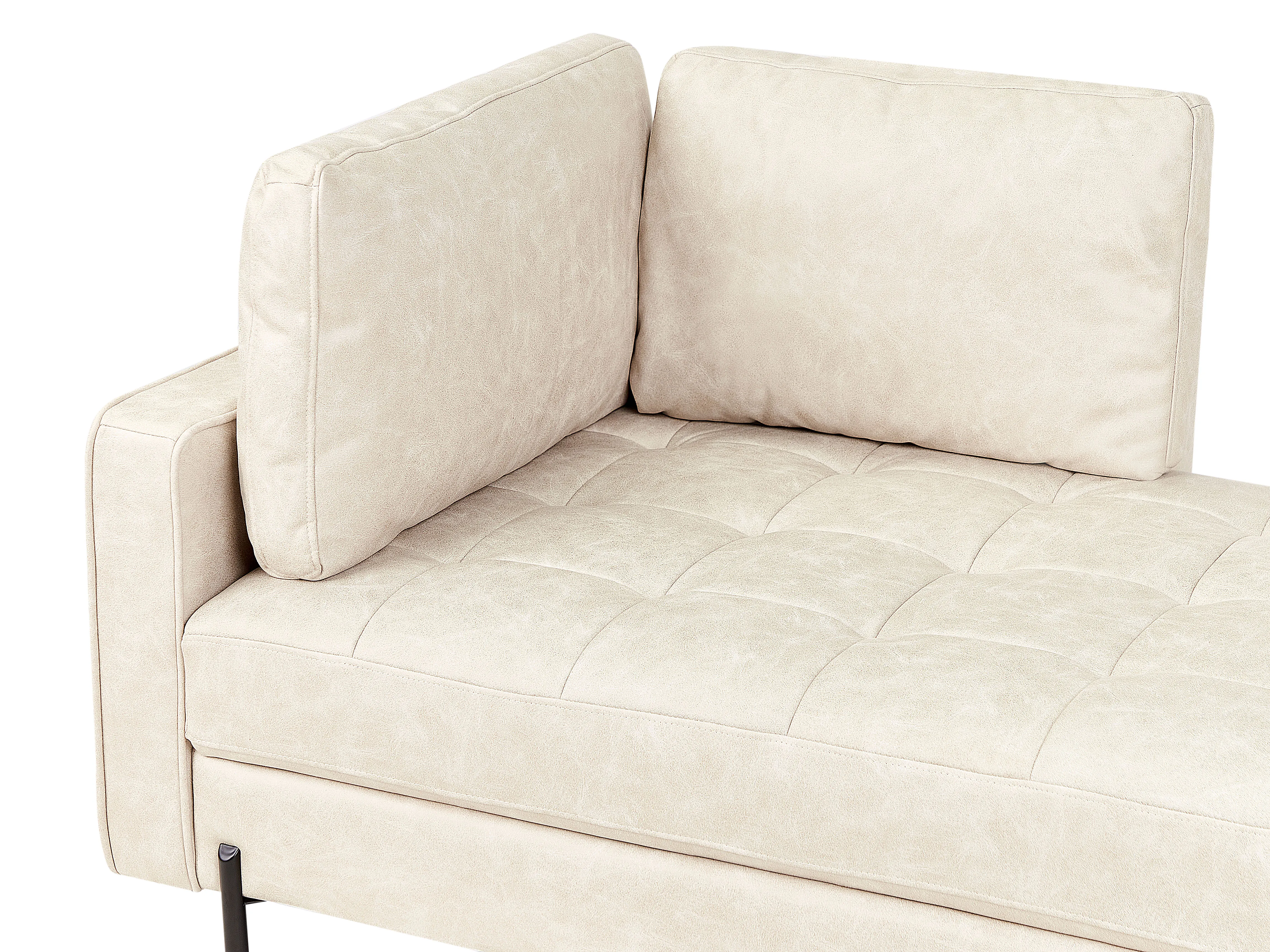 Linkszijdige chaise longue REBAIS Kunstleer Lichtbeige