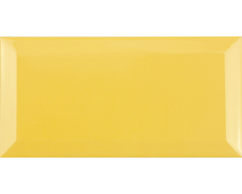Metrotegel met afgeschuinde rand, Amarillo Yema glanzend, 10 x 20 cm