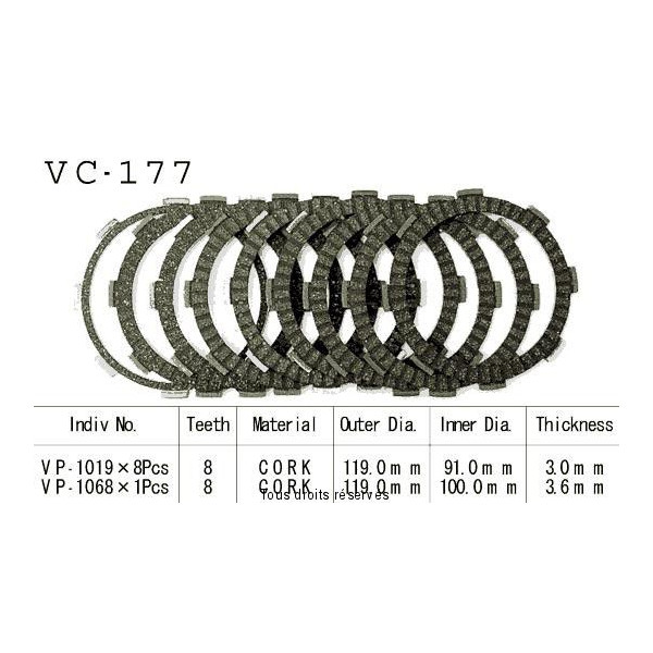 Kyoto - Disques garnis d'embrayage VC177