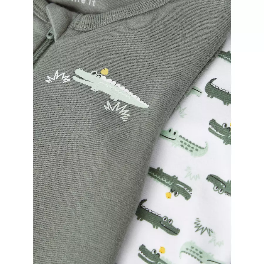 name it Schlafoverall 2er Pack Agave Green Crocodile