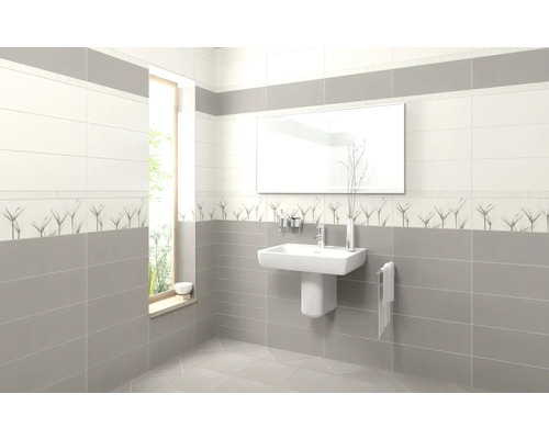 Steengoed wandtegel Satin bianco 20 x 50 cm