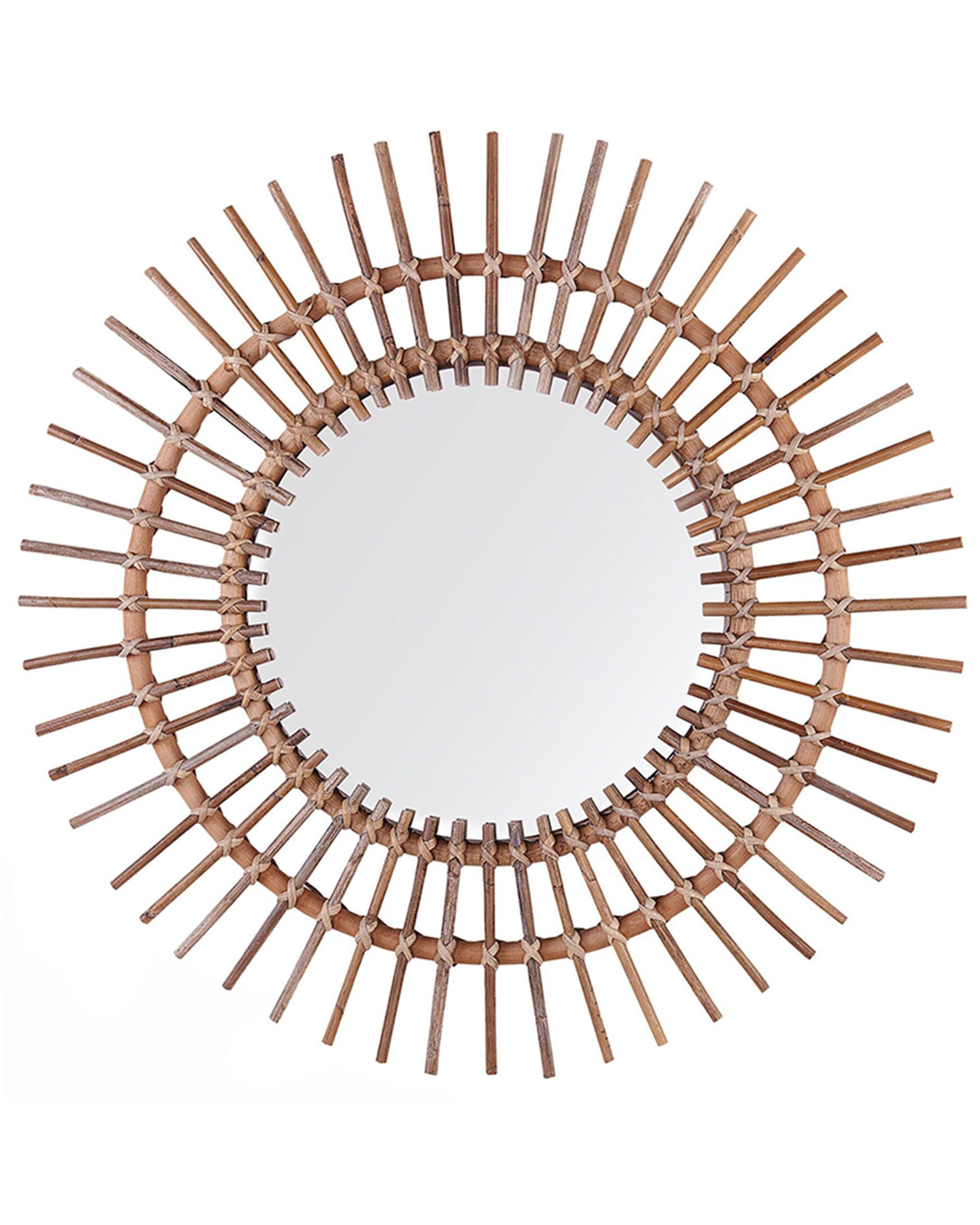 Wandspiegel STENEN 76 cm 76 cm Rotan Zandbeige