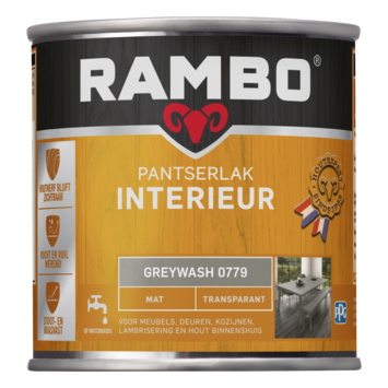 Rambo pantserlak interieur transparant mat greywash 250 ml