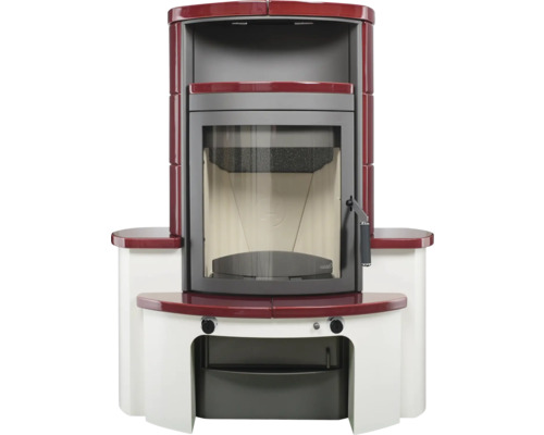 Hark Avenso GT ECOplus keramische haardset, Bordeaux, 8 kW