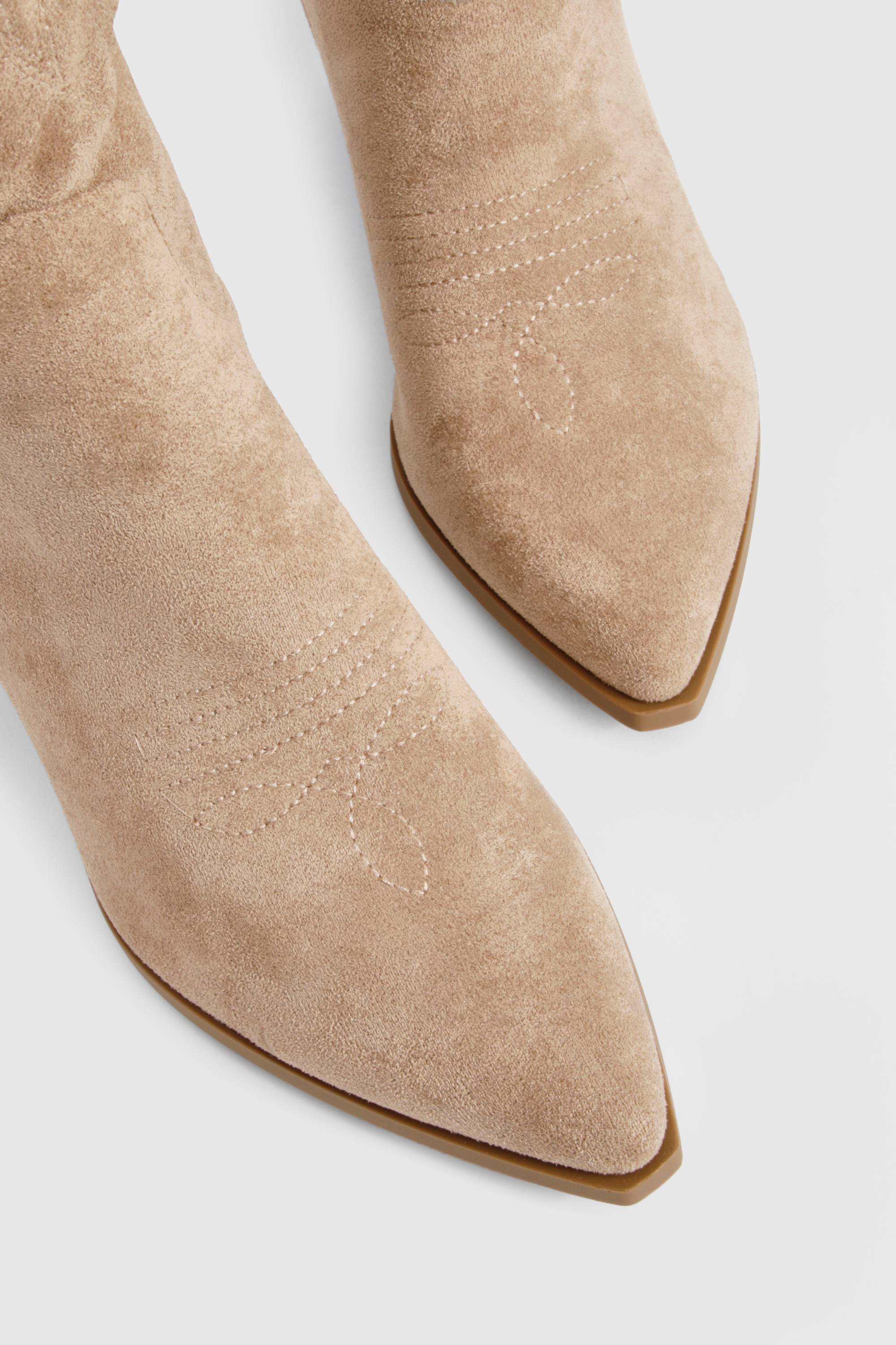boohoo Bottes Western brodées jusqu'aux genoux