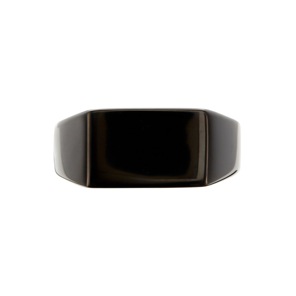 Chevalière Acier Noir Luciano