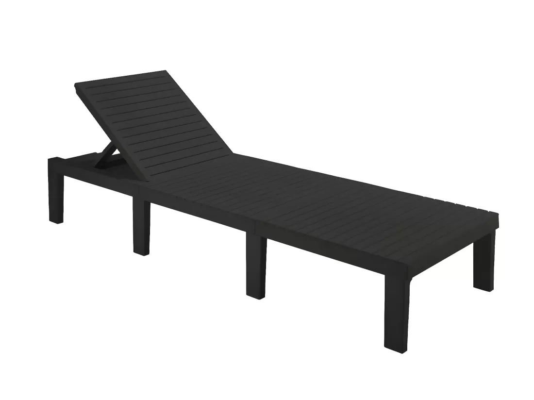 Chaise longue Caserta, Chaise longue de jardin réglable, Chaise longue d'extérieur, 100% Made in Italy, 195x65h78 cm, Anthracite