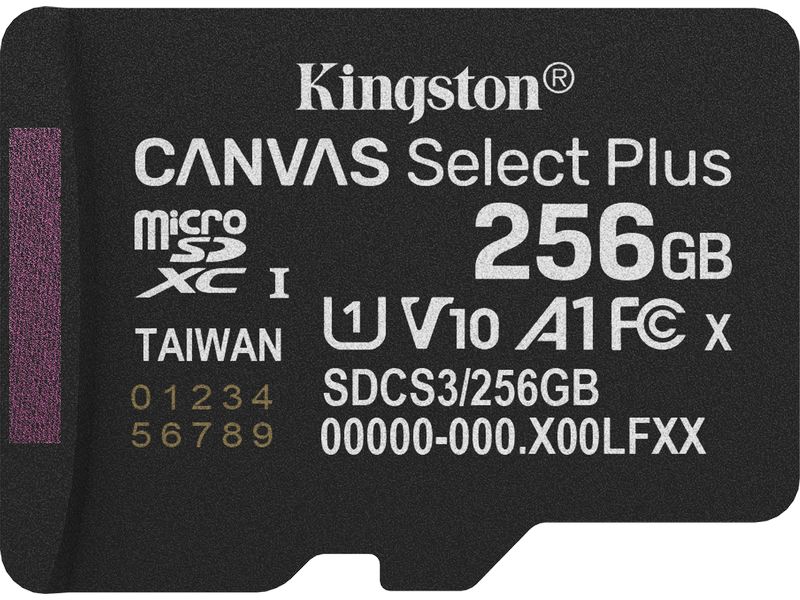 Kingston microSDXC-Karte Canvas Select Plus Gen3 256 GB Robuste microSDXC-Karte für Full-HD-Aufnahmen