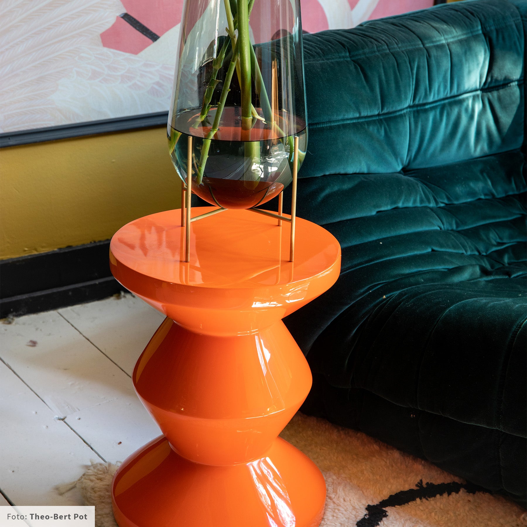 POLSPOTTEN Zig Zag Bijzettafel - Oranje