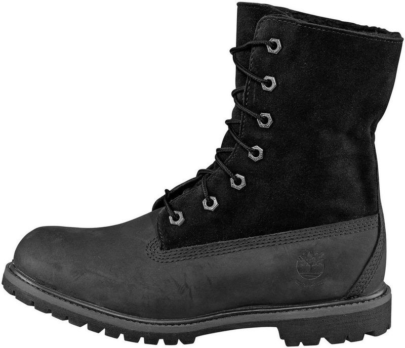Timberland - Authentic Mid Warm Lined Waterproof Boot - Snowboots - Zwart - Nubuck