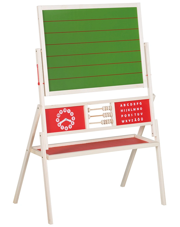 Standtafel mit Rechenschieber natur/rot
