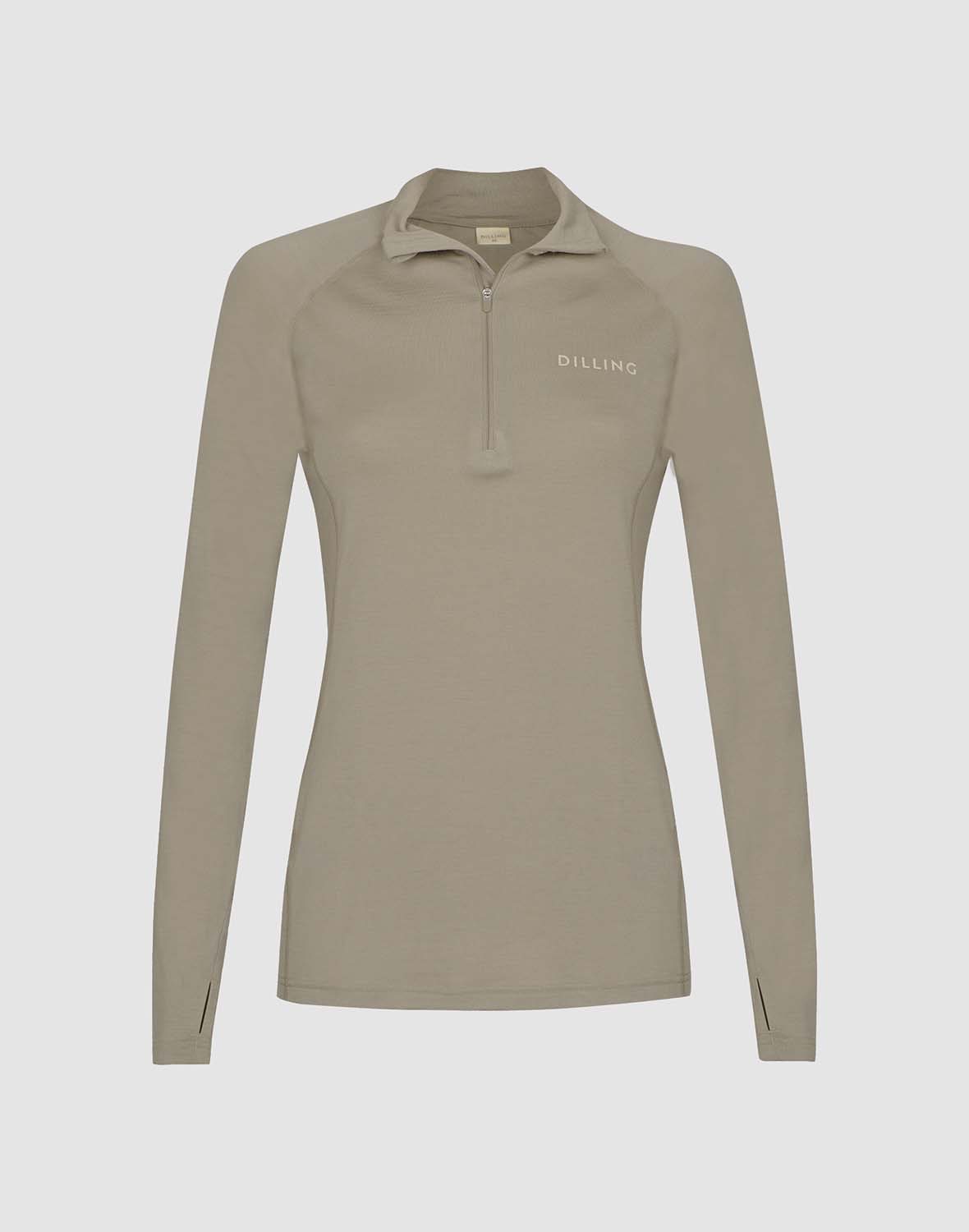 Shirt met halve rits van merinowol voor dames - Gratis
