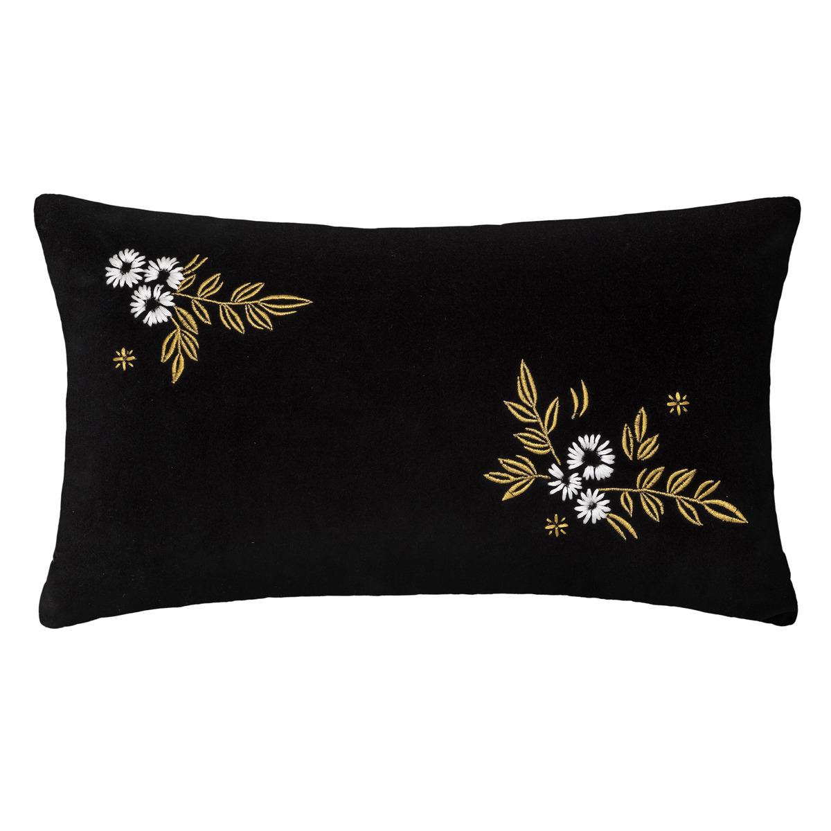 COUSSIN VELOURS BRODE NIGHT NOIR 30X50CM
