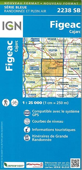 IGN - 2238 SB FIGEAC CAJARC 1 25 000