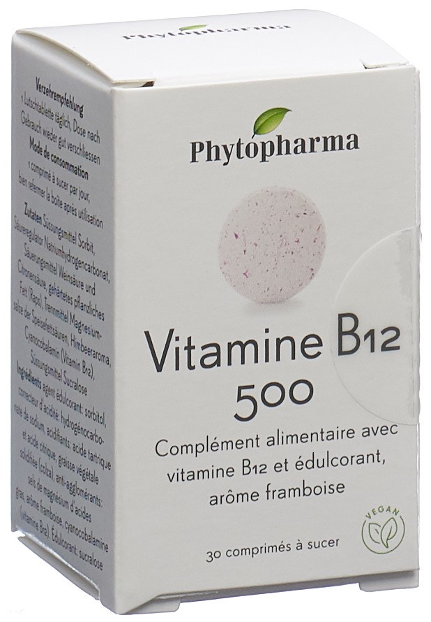 PHYTOPHARMA Vitamin B12 500 mcg<br>30 Stück, Dose, Lutschtablette