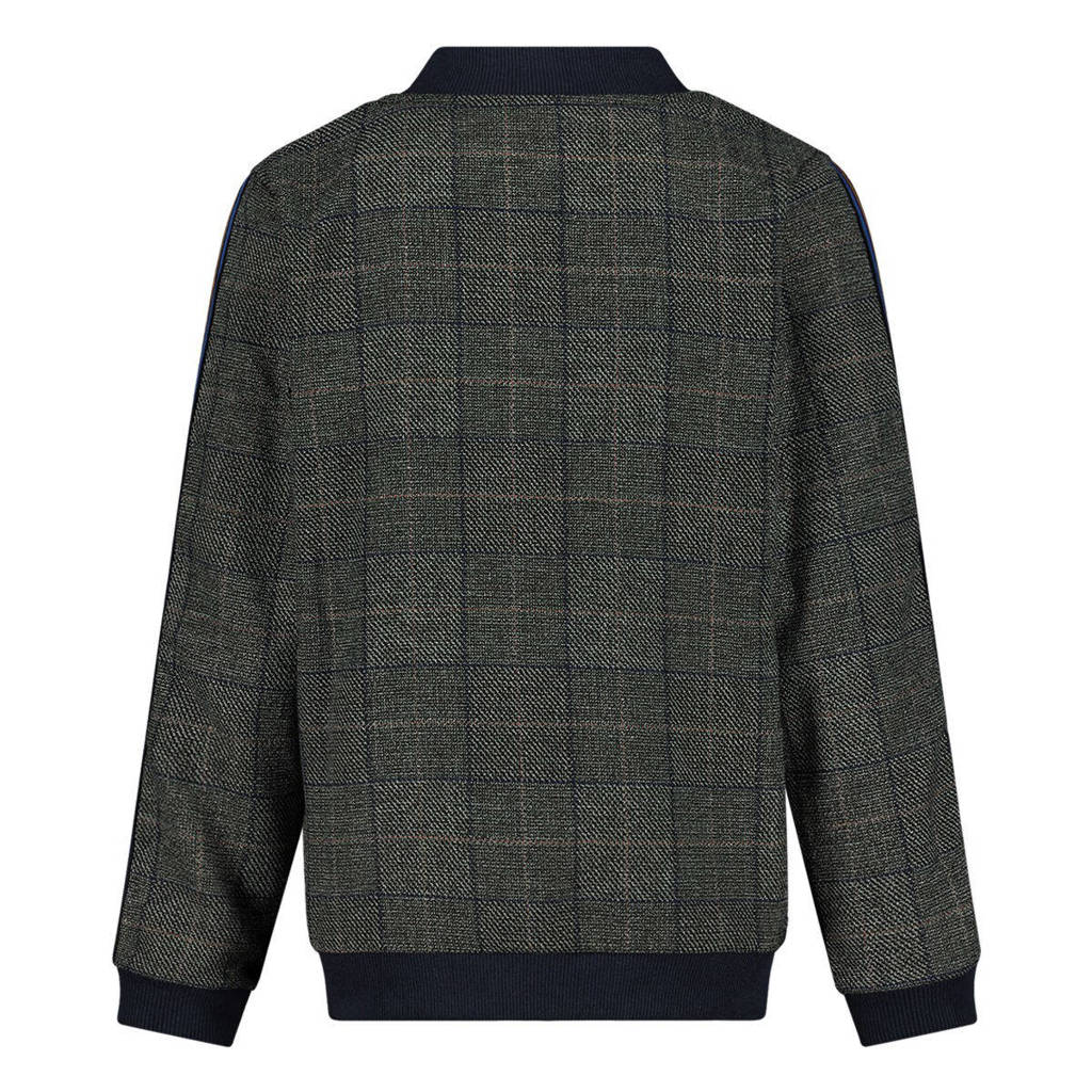 Koko Noko geruit sweatvest donkergrijs