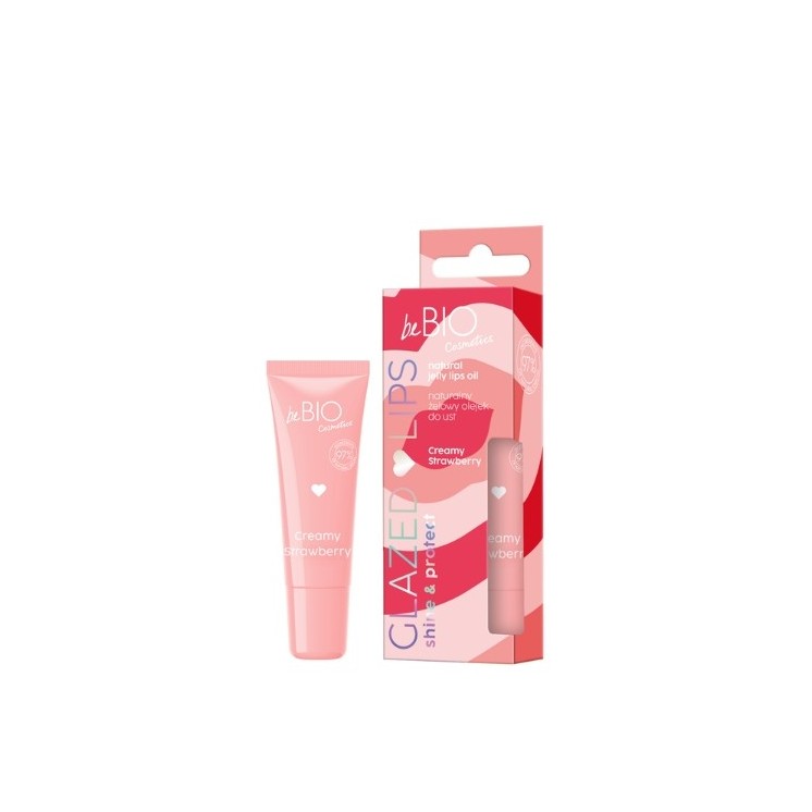 BeBio Cosmetics Natürliches Gel-Lippenöl GLAZED LIPS Cremige Strawberry 10 ml