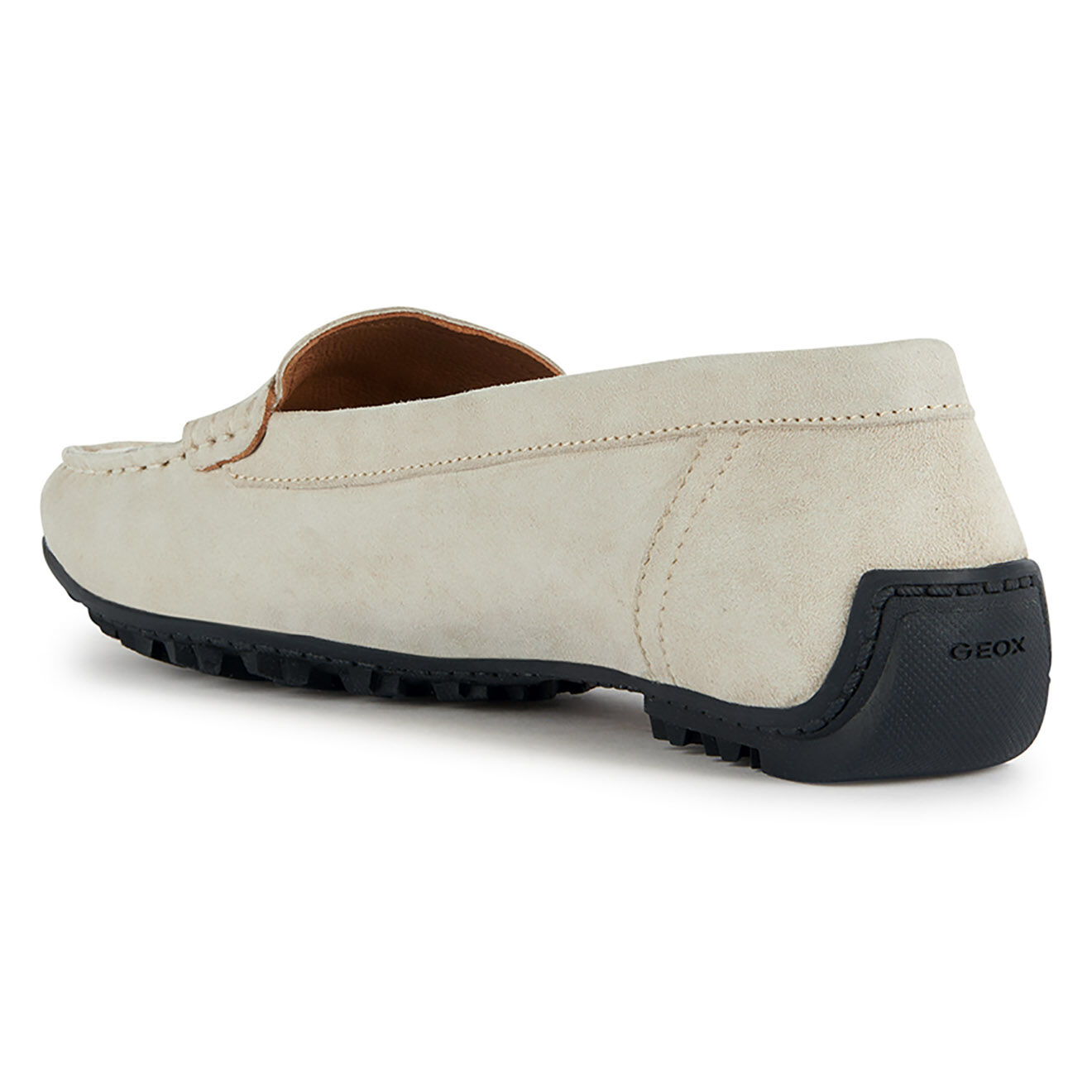 Geox Mocassins en Velours de Cuir Kosmopolis écrus