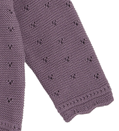 Hust and Claire Cardigan - Strik - Caren - Dark Plum m. Hulm?nst