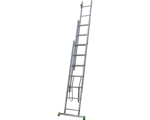 CLASSIC multifunctionele ladder, uitschuif-, trap- of schuifladder, aluminium, 3-delig, 3 x 7 sporten, werkhoogte 4,4 m