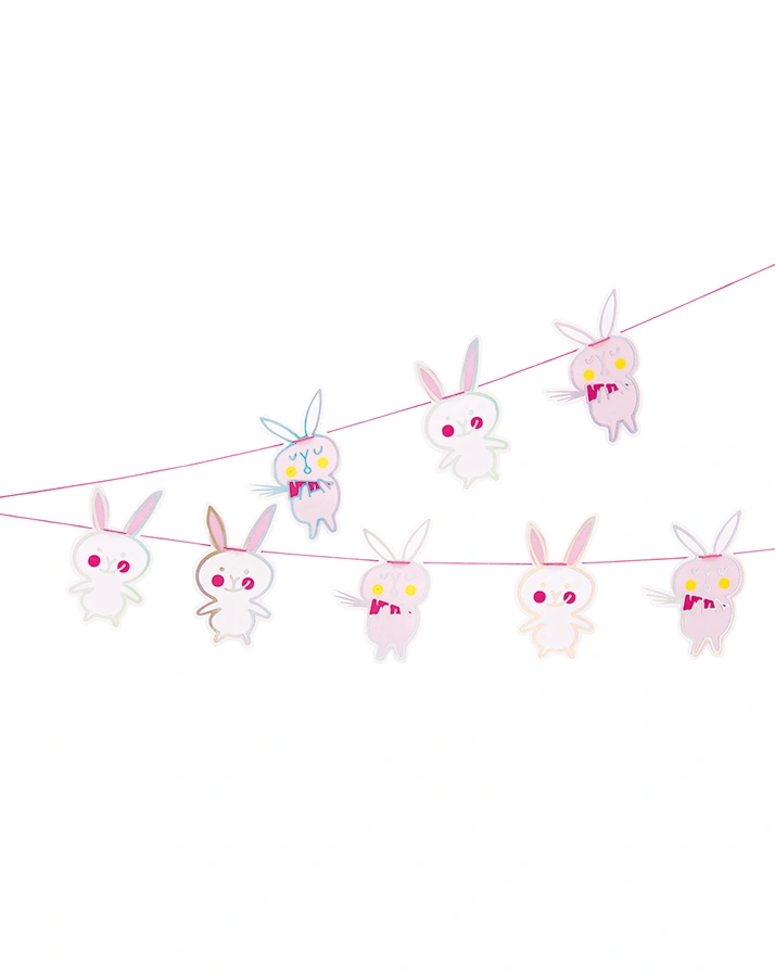 Papier-Girlande BUNNIES (2m) in rosa