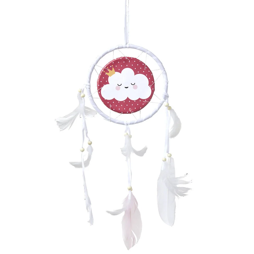 Attrape-rêve arc-en-ciel avec plume 16xH50cm (4 modèles)
