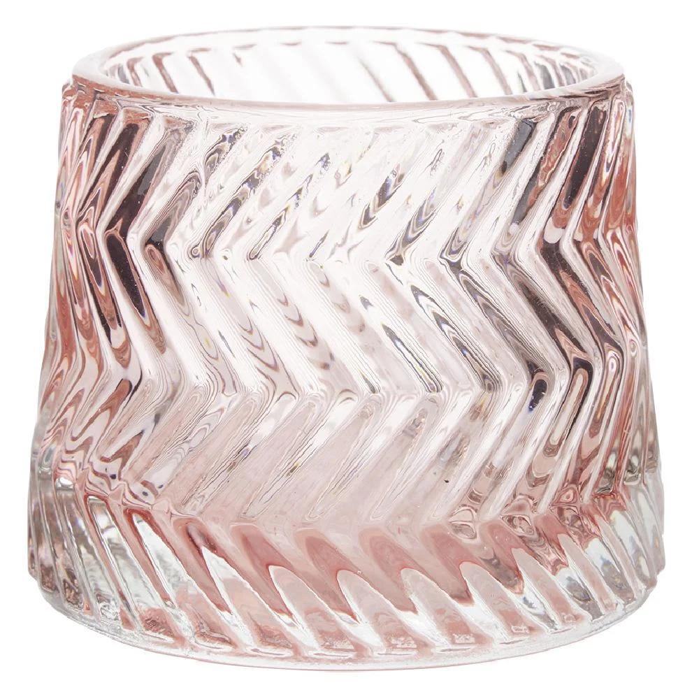 Photophore en verre strie diagonale