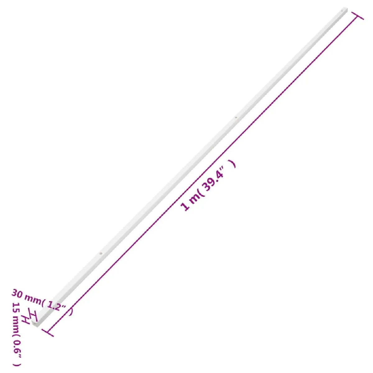 vidaXL Goulotte de câble 30x15 mm - Blanc