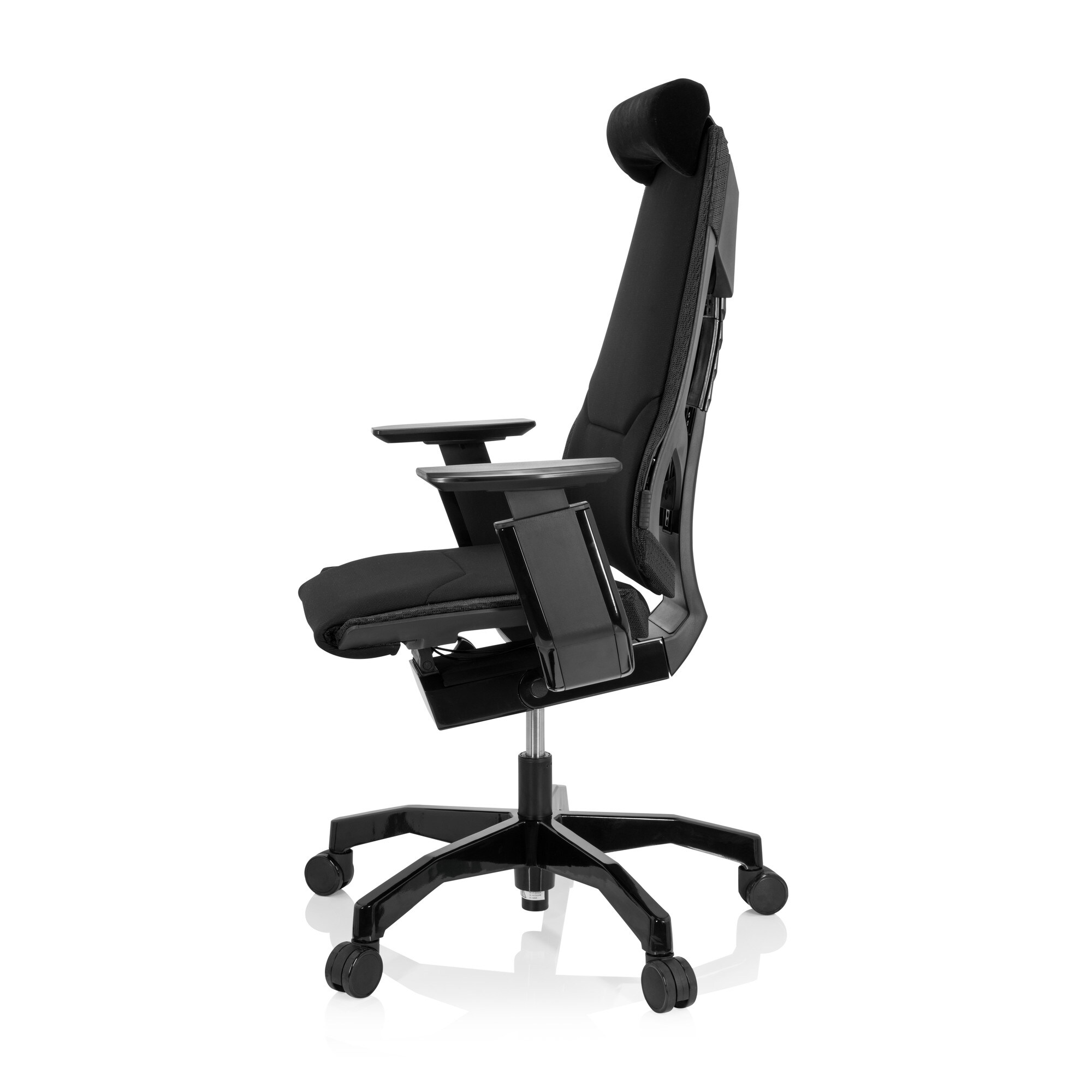 High End Bürostuhl GENIDIA BLACK Stoff mit Armlehnen hjh OFFICE