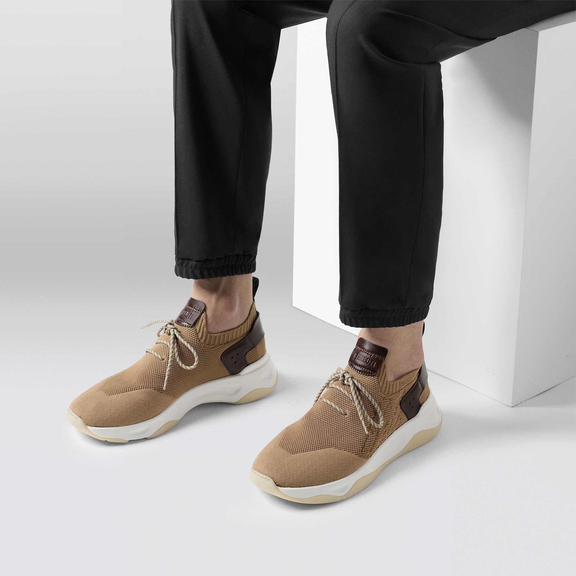 Sneaker Shadow En Scritto Knit Et Cuir