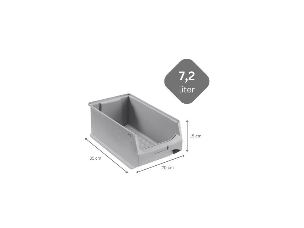 PROREGAL Value Pack 5x Grijze Opbergdoos 4,0 HxBxD 15 x 20 x 35 cm 7,2 Liter Opbergcontainer