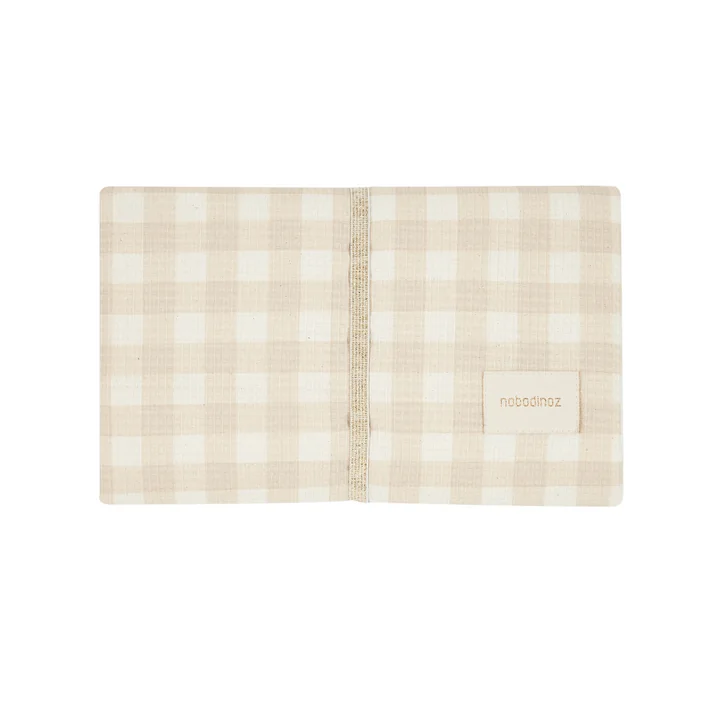 Nobodinoz - Mozart Wickelunterlage, 50 x 68 cm, ivory checks