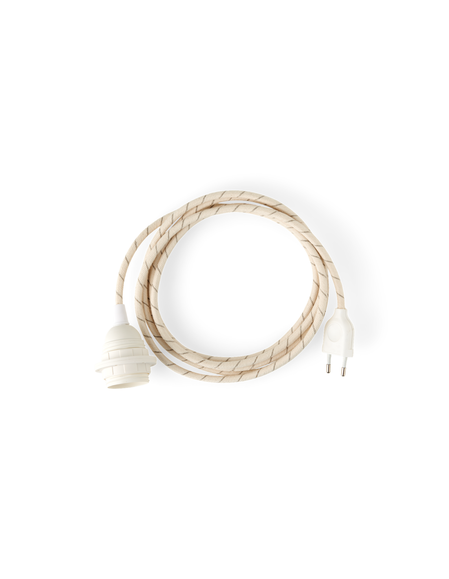Plug-in pendellampe White | Tekstilkabel/termoplastisk fatning. 2,5 m. E27. | Terracotta, White | Creative Cables