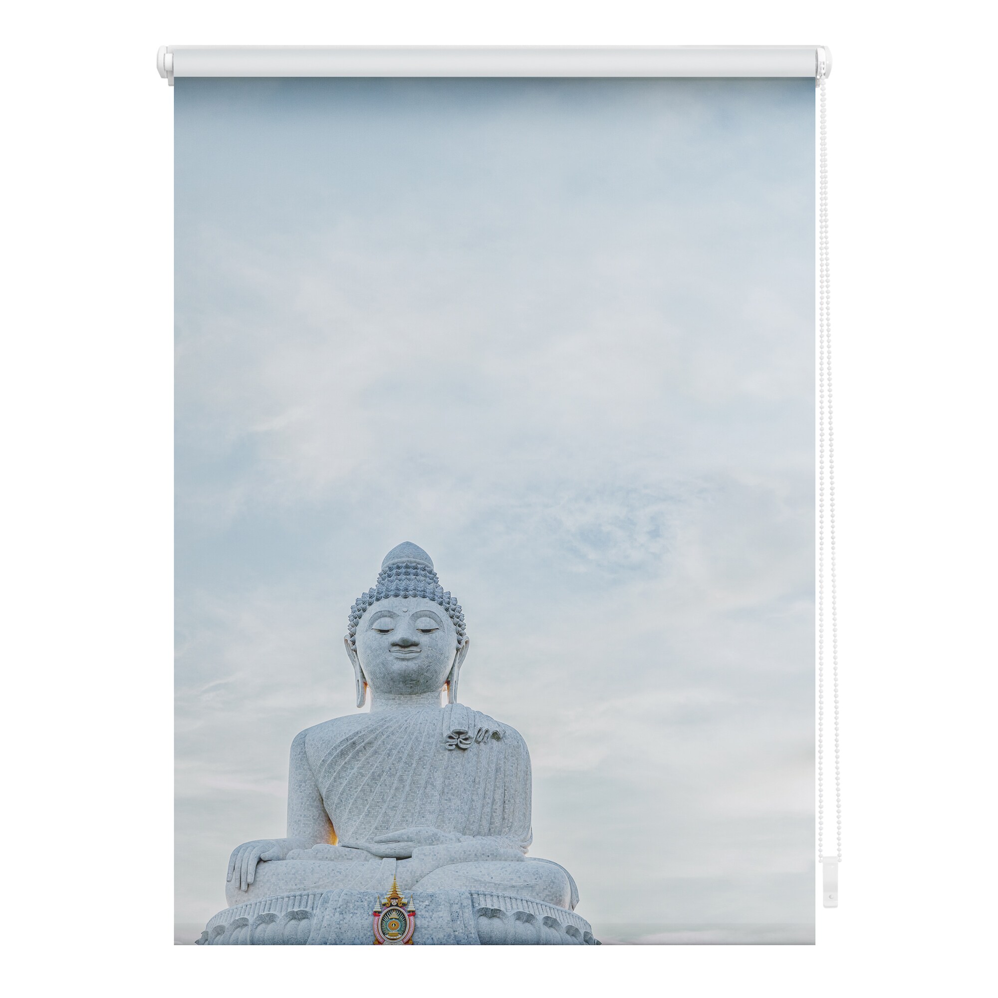 Lichtblick Rollo Klemmfix, ohne Bohren, blickdicht, Buddah - Hellblau