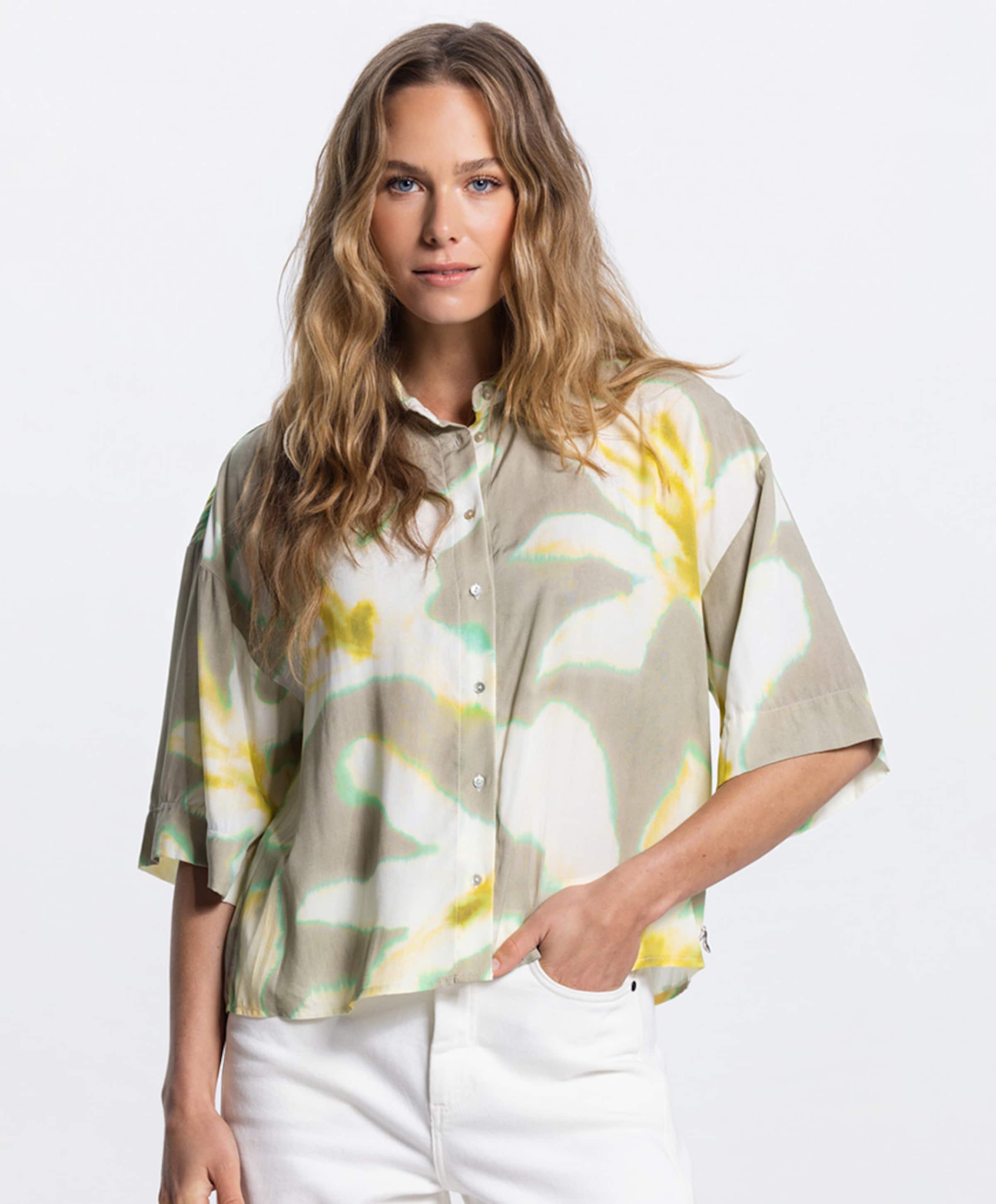 JANSEN Amsterdam Dames blouse groen