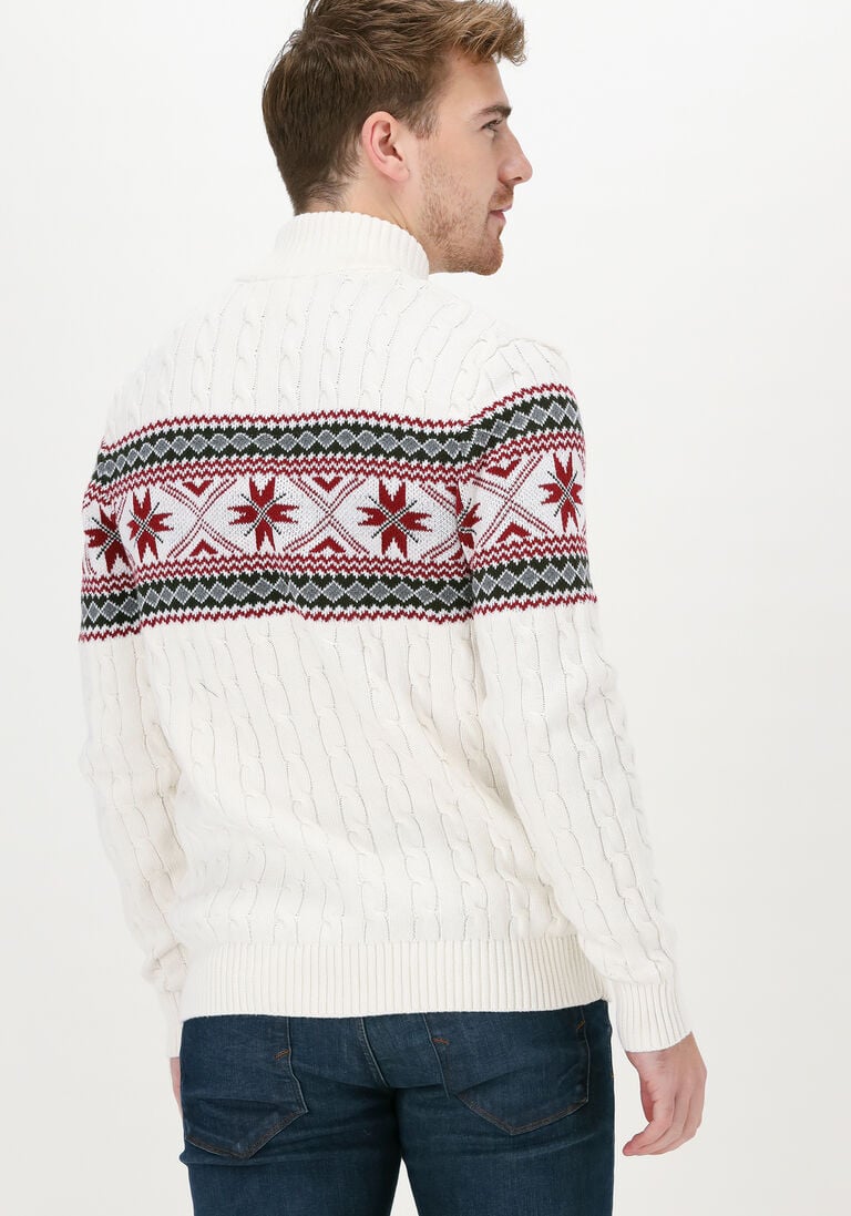 SELECTED HOMME gebroken wit selected homme coltrui slhflake ls knit cable high ne