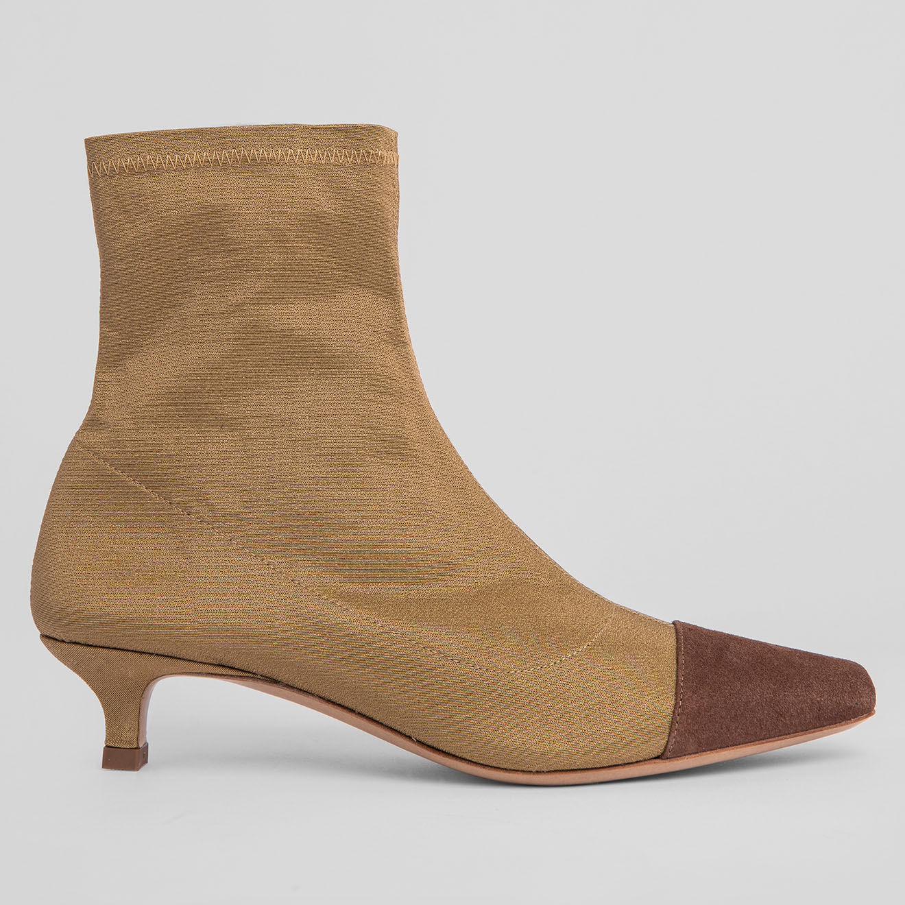 By Far Bottines en Velours de Cuir Karl marron - Talon 5 cm
