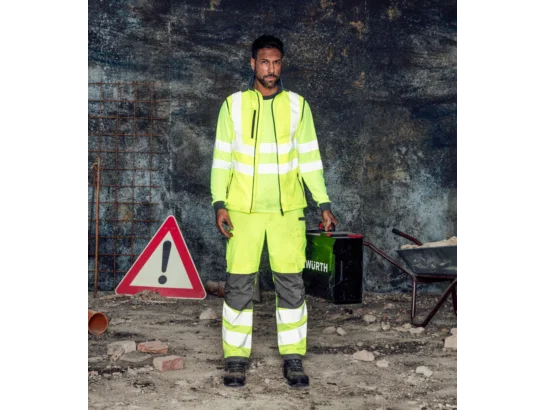 Pantalon de travail haute-visibilité EN 20471 2 Neon Würth MODYF jaune anthracite