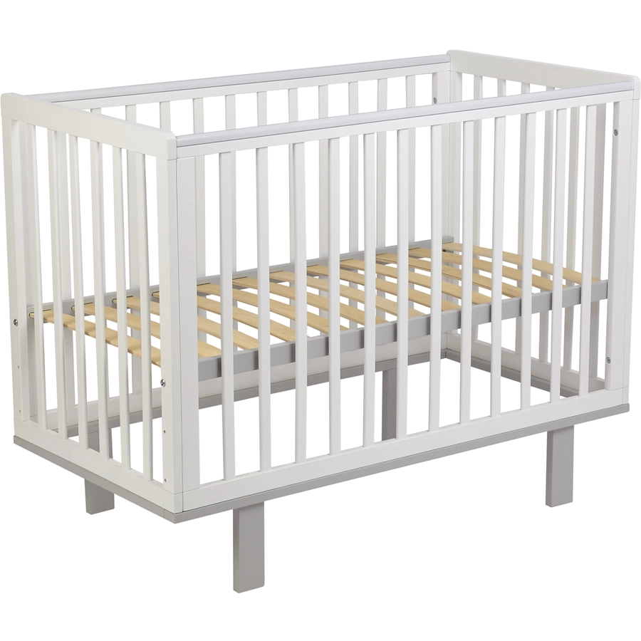 Polini Kids Babybett simple weiss grau